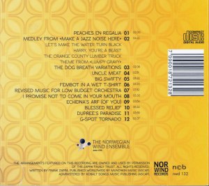 The Norwegian Wind Ensemble, The Brass From Utopia, digipack back cover